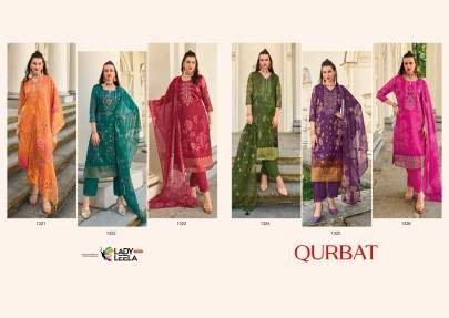 Qurbat Green Digital Printed And Handwork Kurtis Three Piece Set