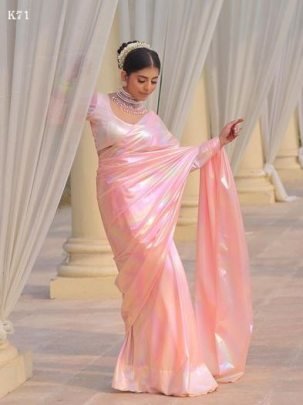 Radiant Shiny Drape   Saree With Blouse