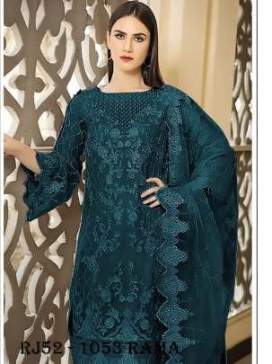 Rama Zari Work Faux Georgette Pakistani Suit