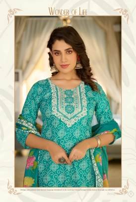 rangmaya simuni cotton kurti pant set with dupatta