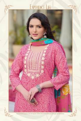 rangmaya simuni cotton kurti pant set with dupatta