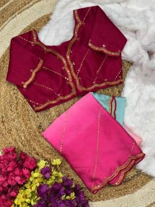 Rani Colour Digital Print  Georgette Satin Saree