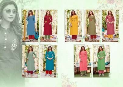 Rarelily Brand Ovi Exclusive Embroidery Work Straight Kurtis