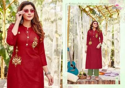 Rarelily Brand Ovi Exclusive Embroidery Work Straight Kurtis
