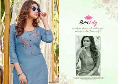 Rarelily Brand Ovi Exclusive Embroidery Work Straight Kurtis