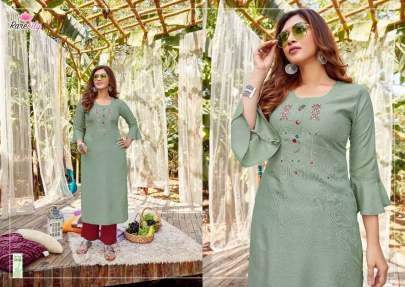 Rarelily Brand Ovi Exclusive Embroidery Work Straight Kurtis