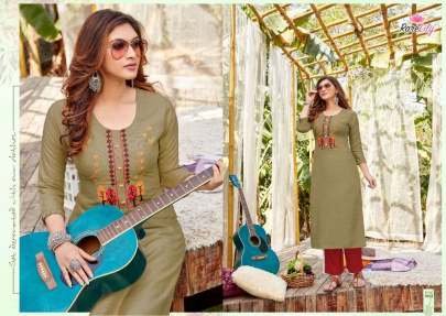 Rarelily Brand Ovi Exclusive Embroidery Work Straight Kurtis