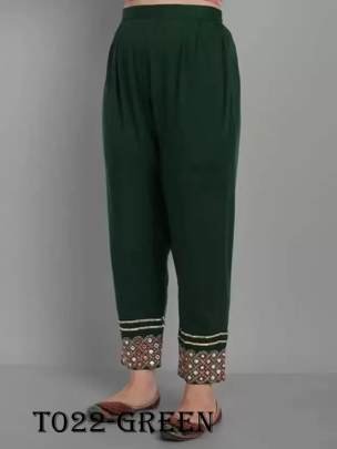 Rayon Embroidery Green Kurti Pant Set With Dupatta