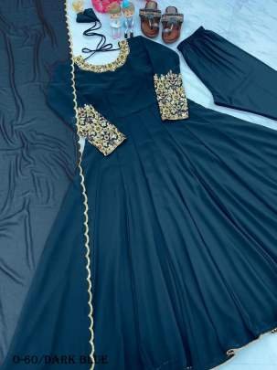 Readymade Dark Blue Anarkali Gown