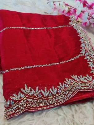 Red Zimmy Choo Handwork Saree