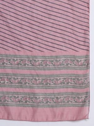 Regular Wear Pink Cotton Printed Kurti Pant with Dupatta set