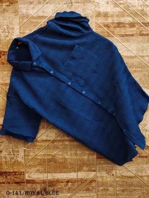 Royal Blue Half Sleeves Waves Shirt