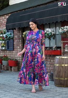 S4U Hello Spring Summer Special Chiffon Printed Gown