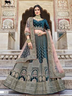 Senhora Bridal Look 2088 Rama Semi Stitch Velvet Lehenga 