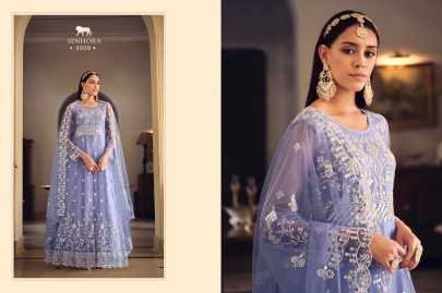 Senhora Presents Senhora Sarika Semi Stitch Net Gown Catalog