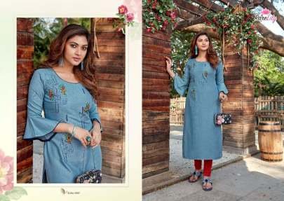 Senorita Stylish Embroidery Work Rayon Kurtis By Rarelily