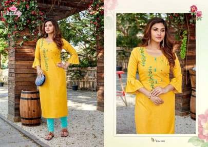 Senorita Stylish Embroidery Work Rayon Kurtis By Rarelily