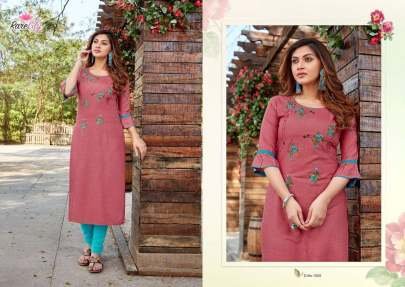 Senorita Stylish Embroidery Work Rayon Kurtis By Rarelily