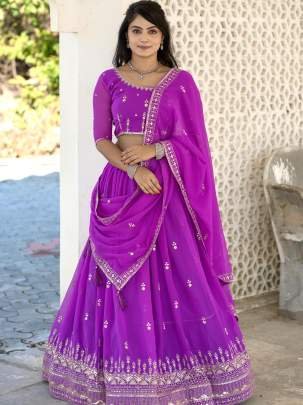 Sequence Work Violet Colour  Lehenga Choli With Dupatta