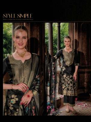 Silkyness 3 Black Branded And Gorgeous Handwork Organza Jacquard Kurtis Set