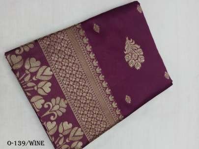 Soft Lichi Silk Jacquard Work Wine Saree