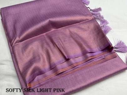 Fancy Soft Silk Light Pink Saree