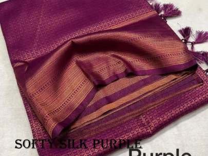 New Arrival Soft Silk Purple Saree