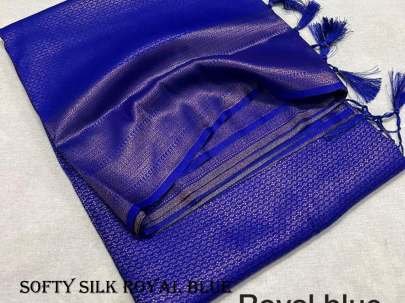 Fancy Soft Silk Royal Blue Saree