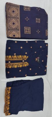 Sonkali Rayon Blue Kurti Pant Set with Chanderi Dupatta