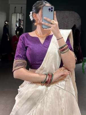 Southern Tradition Wedding Wear Half Lehenga Saree