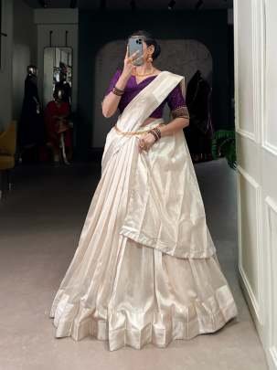 Southern Tradition Wedding Wear Half Lehenga Saree