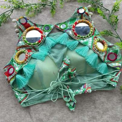 Special Gamthi Mirror Work Ready-Made Blouse for Women