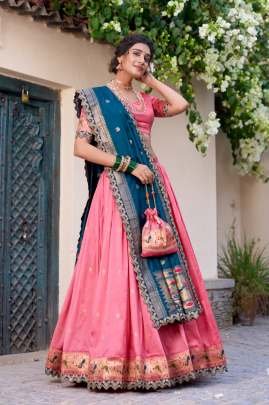 Srividya Designer Jacquard Silk Paithani Lehenga Choli
