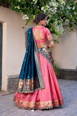 Srividya Designer Jacquard Silk Paithani Lehenga Choli