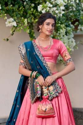 Srividya Designer Jacquard Silk Paithani Lehenga Choli