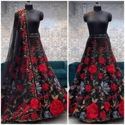 Stunning Black sequence embroidered partywear lehenga choli