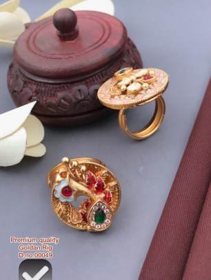 Stunning Flower Pattern Antique Copper Finger Ring for Women