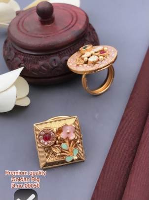 Stunning Flower Pattern Antique Copper Finger Ring for Women