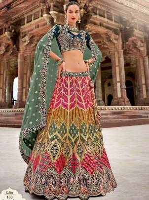 Stunning Pista Zarkan Silk Bridal Lehenga Choli With Dupatta