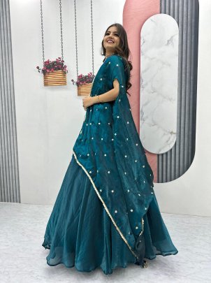 Stunning Rama Indo Western Dress With Sequence Work