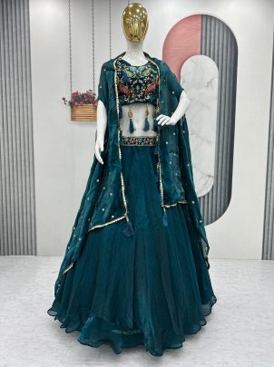 Stunning Rama Indo Western Dress With Sequence Work