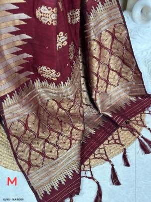 Stylist Women  2 Shades Maroon Cotton Silk Saree