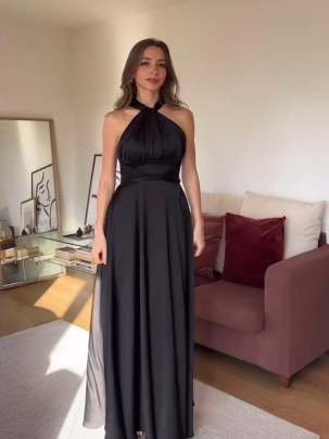 Stylish Black Gown With Different Style