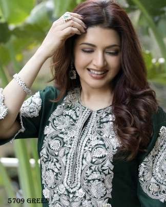 Stylish Green Kurti Pant Set With Dupatta