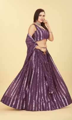 Stylish Mauve Color Sequence Lehenga Choli