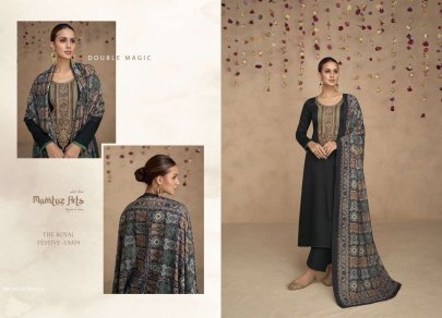 The Royal Festive By Mumtaz Arts Jam Satin Embroidery Dress Material