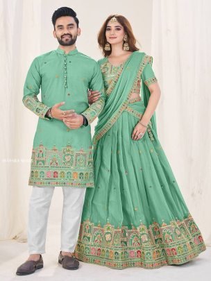 Thread & Tradition Lehenga Choli With Sequence Embroidery Stitch Work