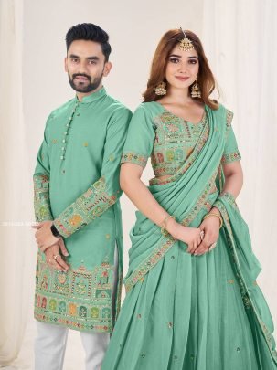 Thread & Tradition Lehenga Choli With Sequence Embroidery Stitch Work