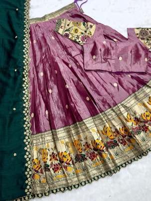 Tissue Silk Fabric Lehenga Choli Dupatta Set