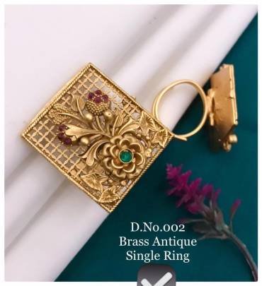 Traditional Brass Antique single Finger Ring for Women